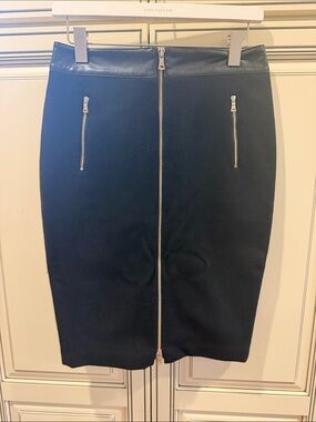 Ann Taylor Black Pencil Skirt with Center Zip